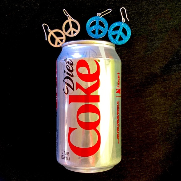 Hippy stuff bundle peace earrings and stash can - Picture 1 of 4